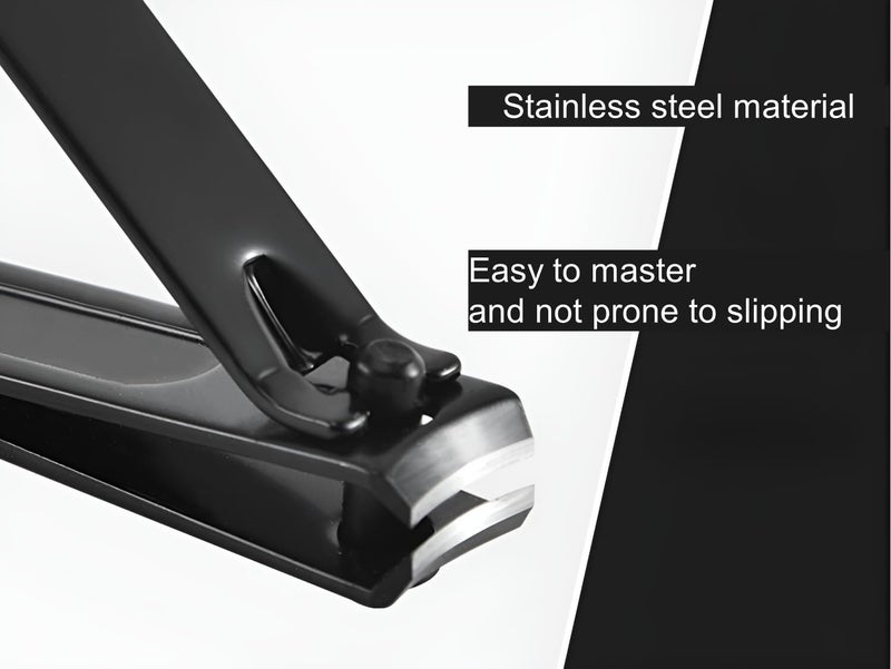 FIXBODY Nail Clippers, Black Stainless Steel Fingernail & Toenail Clippers & Nail File,Great Christmas Gift,Stocking Stuffers for Men and Women - Image 3